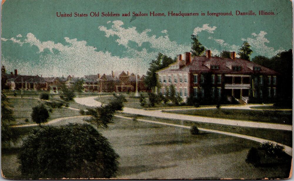 United States Old Soldiers & Sailors Home Danville IL Vintage Postcard SP6-18